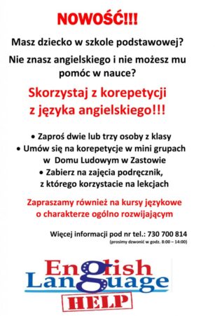 NOWOŚĆ!!! Korepetycje z języka angielskiego!