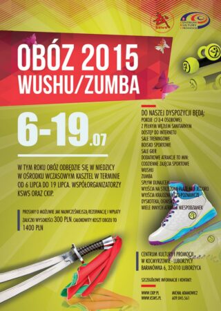 Zapraszamy do zapisów na wakacyjny obóz z Wushu i Zumbą